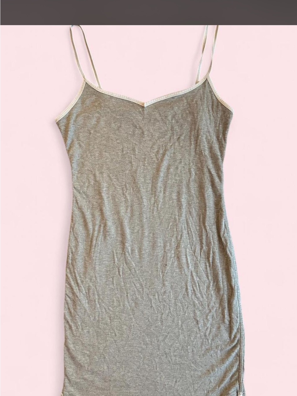 Women's Gray Slip Dress Tank Top - Versatile Layering Piece